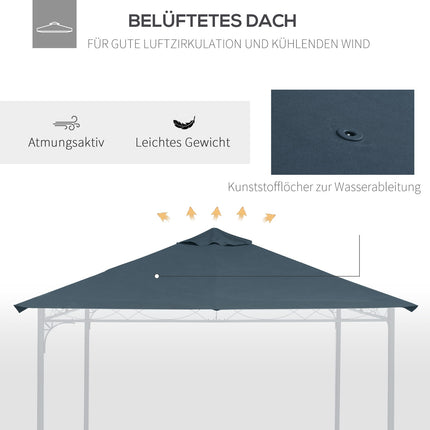 3x3M Dark Gray Polyester Gazebo Replacement Roof Cover