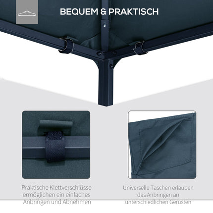 3x3M Dark Gray Polyester Gazebo Replacement Roof Cover