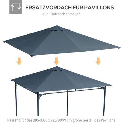 3x3M Dark Gray Polyester Gazebo Replacement Roof Cover
