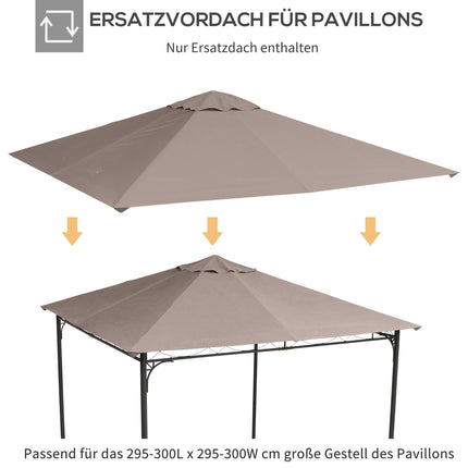 Gazebo roof cover, sun protection, beige polyester, 3x3 M