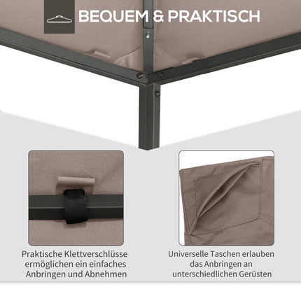 Gazebo roof cover, sun protection, beige polyester, 3x3 M