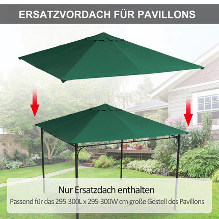 Green polyester gazebo roof replacement, 2.98 x 2.95 M