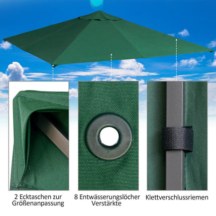 Green polyester gazebo roof replacement, 2.98 x 2.95 M