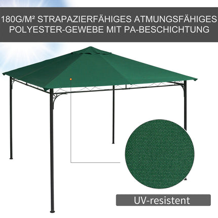 Green polyester gazebo roof replacement, 2.98 x 2.95 M