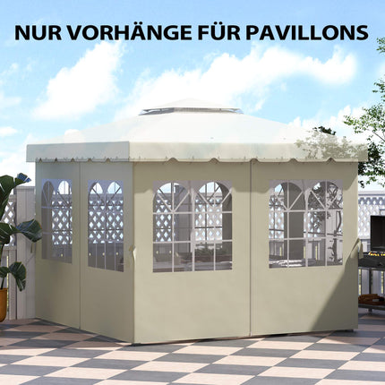 Gazebo Side Panels, 4 Pack, 3x3m, Cream, UV & Water Resistant