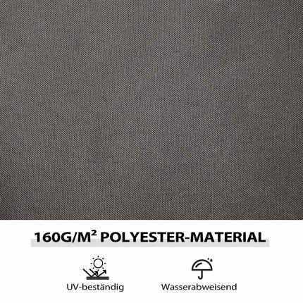 Gazebo Side Panels, 4 Panels with Zippers, 3x3m, Dark Grey