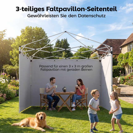 Gazebo Side Walls Set, 3x3m, UPF 50+ Oxford Fabric