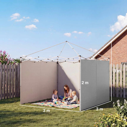 Gazebo Side Walls Set, 3x3m, UPF 50+ Oxford Fabric