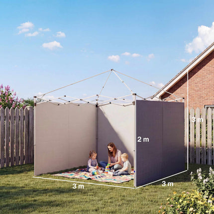 Gazebo Sidewalls Set, 3x3m, UPF 50+ Oxford Fabric