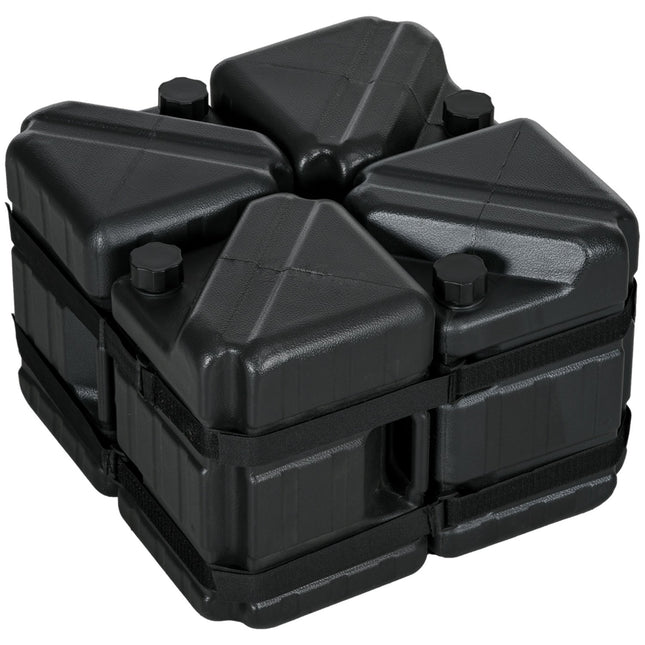 Gazebo Weights Set, fillable with water or sand, black