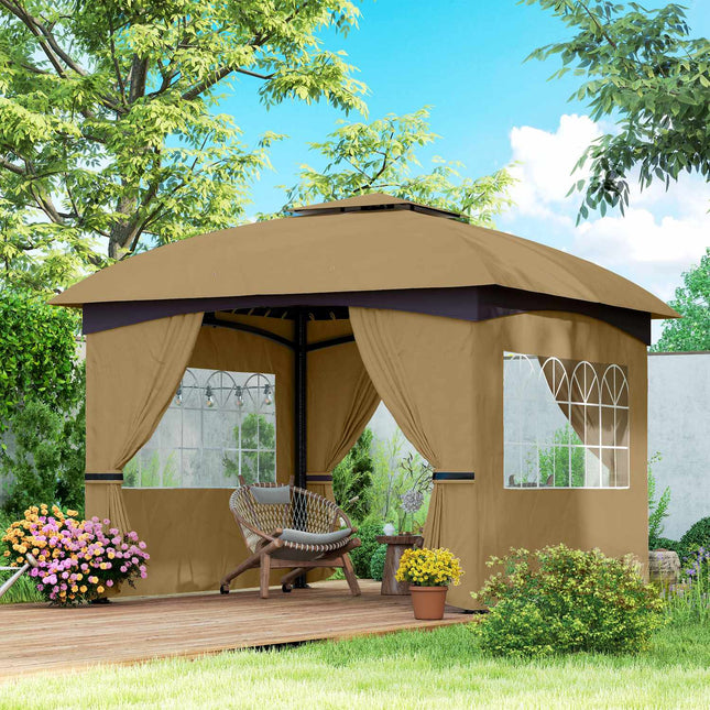 Water-repellent garden pavilion 3.4x3.4 m with UV protection