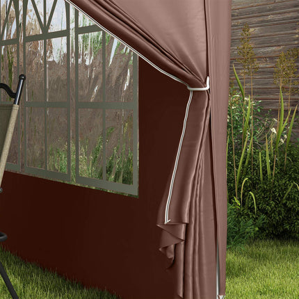 Tuinpaviljoen ca. 3x3m, waterafstotend, stabiel, winterbestendig pop-up vouwpaviljoen, UV-bescherming 50+, opvouwbare partytent, tuintent met 4 zijpanelen, zaktuinpaviljoen voor kamperen, tuin, koffie