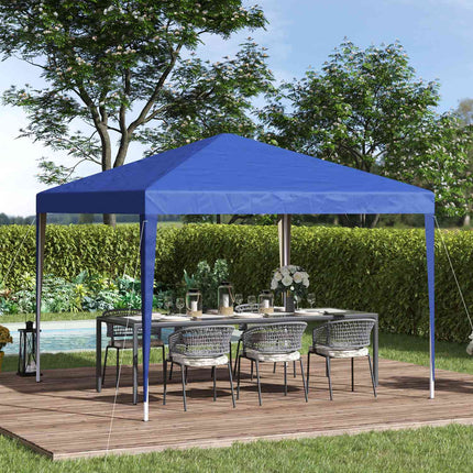 Paviljoen ca. 3x3m, waterafstotend, stabiel, winterbestendig pop-up vouwpaviljoen, UV-bescherming, opvouwbare partytent, tuintent met tas, tuinpaviljoen voor op de camping, tuin, blauw