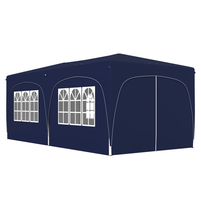 Pop-Up Gazebo, 3x6m, UV 50+, Water-repellent, Dark blue