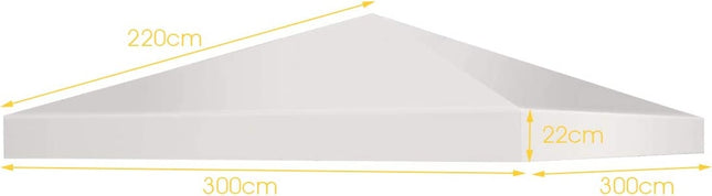 Gazebo replacement roof sun protection cover with Velcro fasteners 300 x 300 cm beige