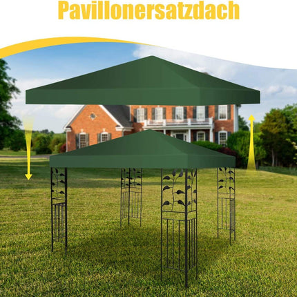Gazebo replacement roof sun protection cover with Velcro fasteners 300 x 300 cm dark green