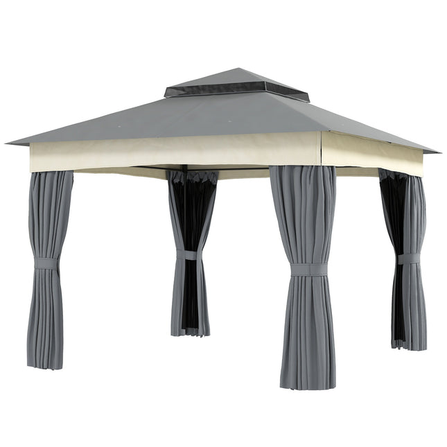 Dark gray 3x3m Metal Gazebo - Water resistant, stable