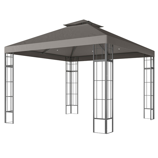 Water-repellent 3x3m Gazebo, UV protection, dark grey