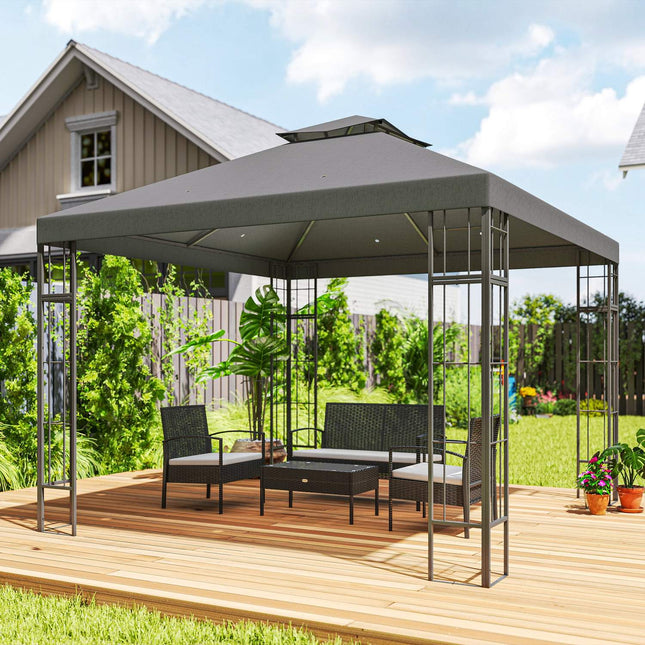 Water-repellent 3x3m Gazebo, UV protection, dark grey