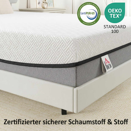 Gel Memory Foam Mattress 140x200cm, Medium Firm, Breathable
