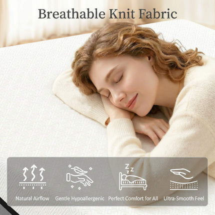 Gel Memory Foam Mattress 140x200cm, Medium Firm, Breathable