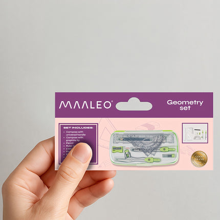 Geometric Drawing Set, 10 Pieces, Ruler & Compass