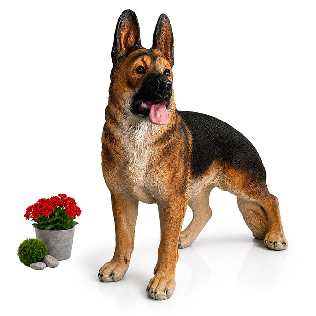 German Shepherd Garden Statue, Polyresin, 114 cm
