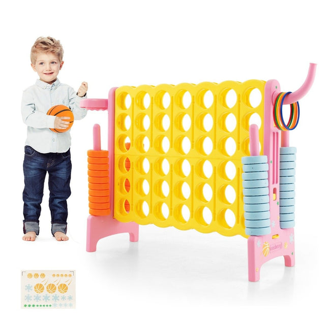 Giant 4-in-a-Row Game Set with Basketball Hoop