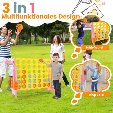 Giant 4-in-a-Row Game Set with Basketball Hoop