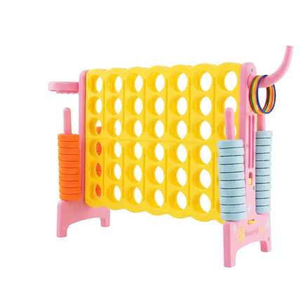 Giant 4-in-a-Row Game Set with Basketball Hoop