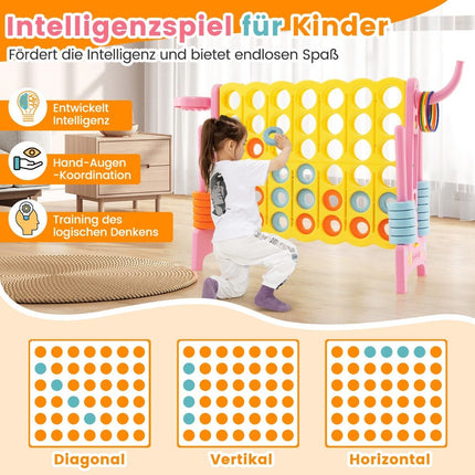 Giant 4-in-a-Row Game Set with Basketball Hoop