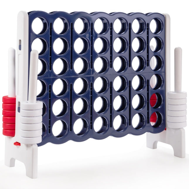 Gigantische Connect Four-spelset, wit en donkerblauw, 120 cm
