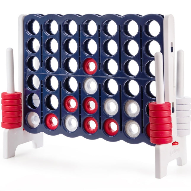 Gigantische Connect Four-spelset, wit en donkerblauw, 120 cm