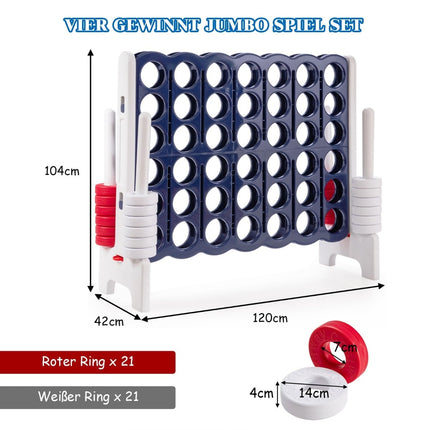 Giant Connect Four Game Set, White & Dark Blue, 120cm