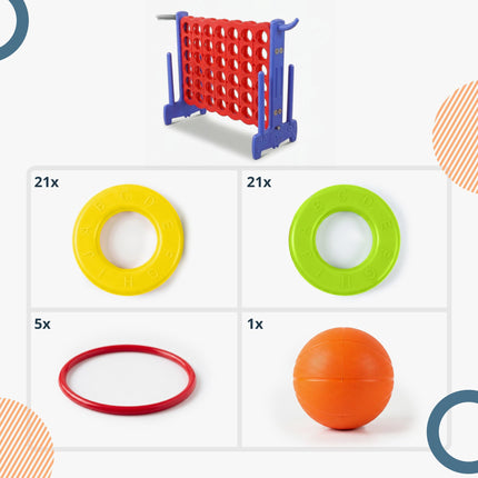 Giant Four In A Row Game – 3-in-1 Ring Toss, Hoops
