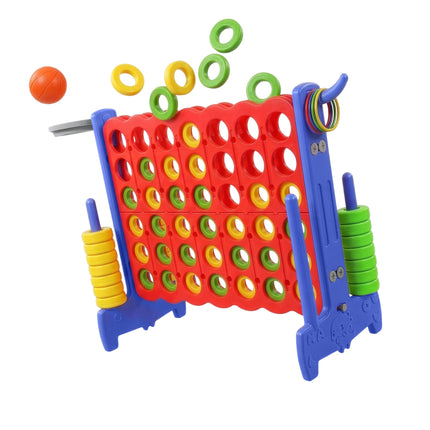 Giant Four In A Row Game – 3-in-1 Ring Toss, Hoops