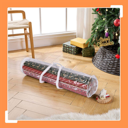 Gift Wrap Organizer Bags, 2-Pack, Transparent Storage