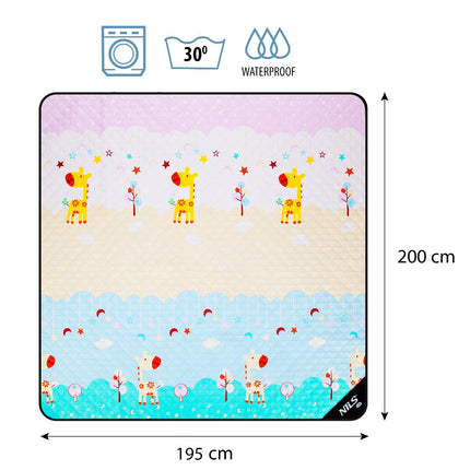Giraffe Picnic Blanket, 195x200 cm, Waterproof