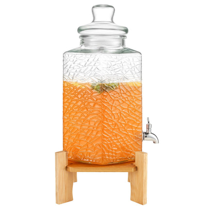 Glass Beverage Dispenser 2.5 Gallon With Stand, Spigot