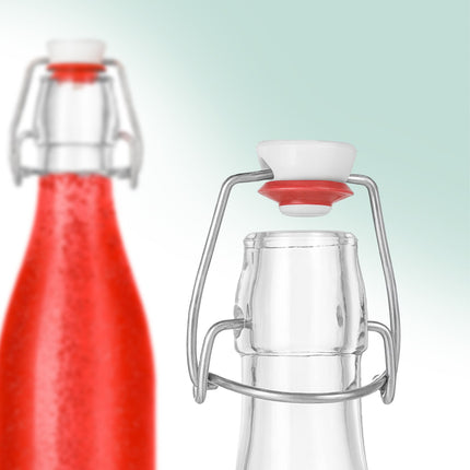 Glass Bottles with Clip Top – Set of 6, Writable Labels