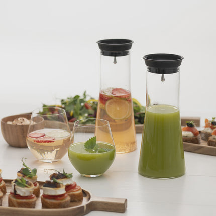 Glass Carafe with Silicone Lid, 1L, Dishwasher Safe
