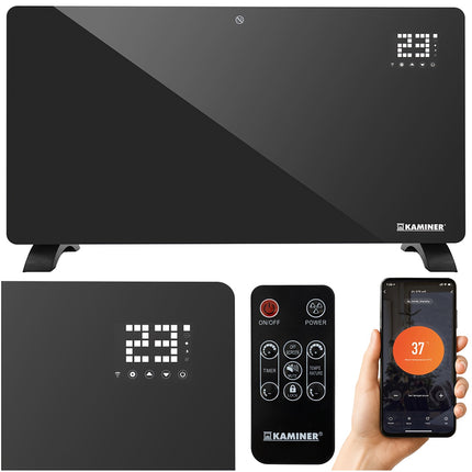 Glass Electric Heater, 2500W, WiFi & Remote Control