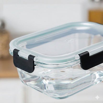 Glass Food Storage Containers, 10-Piece Set, Leak-Proof Lids