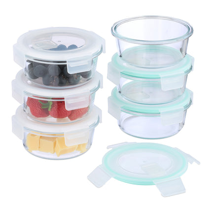 Glass Food Storage Containers with Airtight Lids, Set of 3