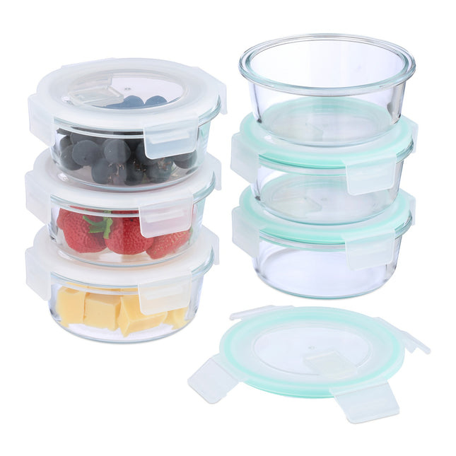 Glass Food Storage Containers with Airtight Lids, Set of 3