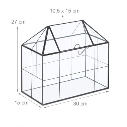 Glass House-Shaped Terrarium for Indoor Plants