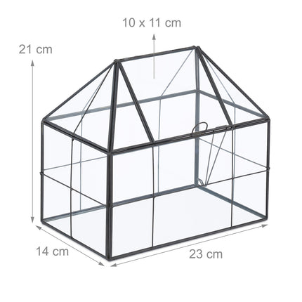 Glass House-Shaped Terrarium for Indoor Plants