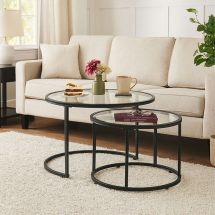 Glass & Metal Nesting Tables, Set of 2 – Living Room