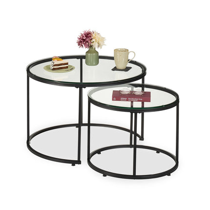 Glass & Metal Nesting Tables, Set of 2 – Living Room