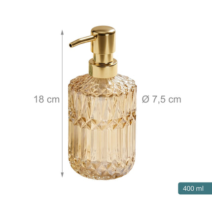 Glass Soap Dispensers, Set of 2, 400 ml, Refillable